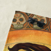 Serviette De Plage Coussin de jet Dia De Los Muertos (En situation)