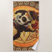Serviette De Plage Coussin de jet Dia De Los Muertos (Devant)