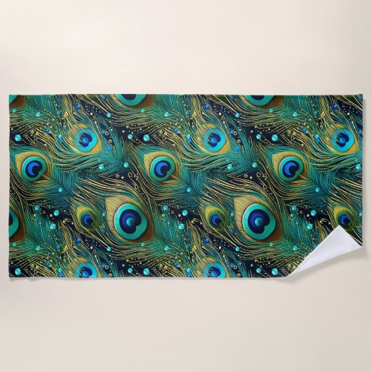 Serviette De Plage Coussin de jet Peacock Passion (Devant)
