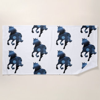Serviette De Plage Coussin décoratif Blue Horse Art