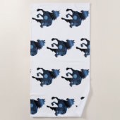 Serviette De Plage Coussin décoratif Blue Horse Art (Devant)