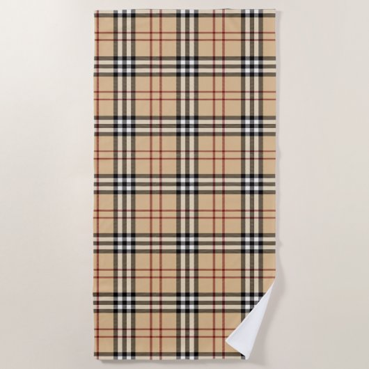 Serviette De Plage Coussin Motif écossais Tartan (Devant)