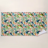 Serviette De Plage Couvert de Toucan Tropical (Devant)