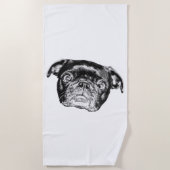 Serviette De Plage Couverture de natation pour Pug d'hiver (Devant)