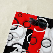 Serviette De Plage Couverture Sherpa Cercles Rouge Noir (En situation)
