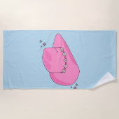 Serviette De Plage Cowboy Casquette Preppy Rose Et Bleu (Devant)
