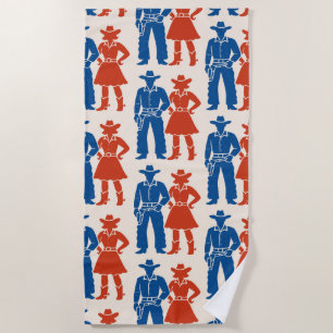 Serviette De Plage Cowboy & Cowgirl Americana
