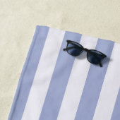 Serviette De Plage Cowgirl Côtière Club Bach Bleu Blanc Rayures (En situation)