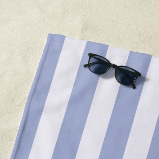 Serviette De Plage Cowgirl Côtière Club Bach Bleu Blanc Rayures (En situation)