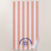 Serviette De Plage Cowgirl Côtière Le Club Bach Rayure Cabane Rose (Devant)