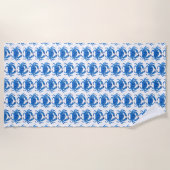 Serviette De Plage Crabe Bleu Côté Mer (Devant)