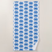 Serviette De Plage Crabe Bleu Côté Mer (Devant)
