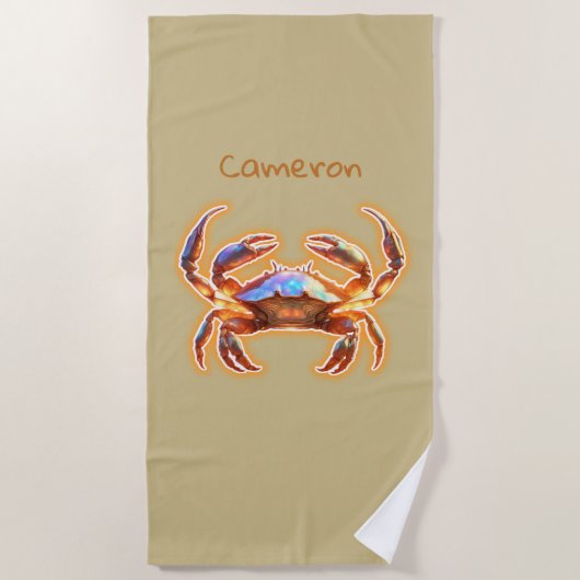 Serviette De Plage Crabe mignon (Devant)