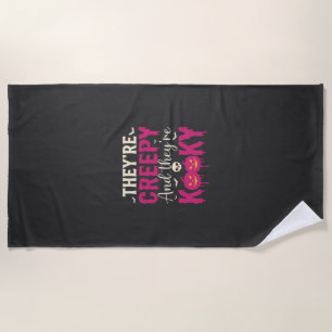 Serviette De Plage Crâne de citrouille de Halloween design effrayant_