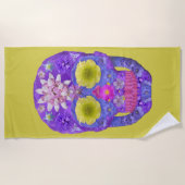 Serviette De Plage Crâne de fleurs 5 (Devant)