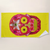 Serviette De Plage Crâne de fleurs 6 (Devant)