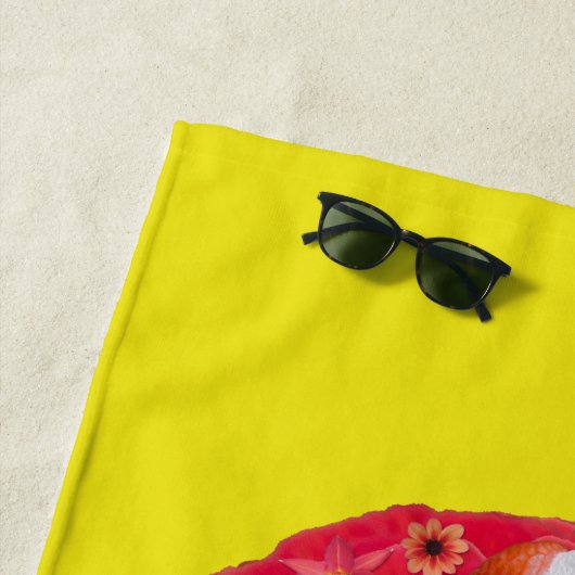 Serviette De Plage Crâne de fleurs 6 (En situation)