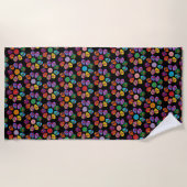 Serviette De Plage Crâne de Sucre Fleur (Devant)
