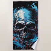 Serviette De Plage Crâne effrayant (Devant)