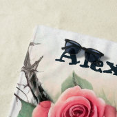 Serviette De Plage Crâne et Rose (En situation)