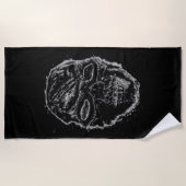 Serviette De Plage Crâne noir (Devant)