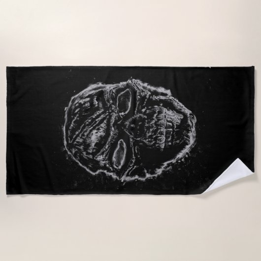 Serviette De Plage Crâne noir (Devant)