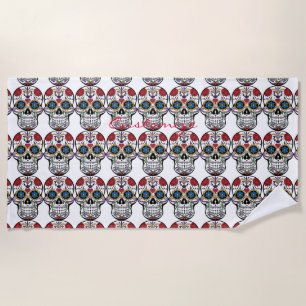 Serviette De Plage Crânes humains décorés Art Thunder_Cove