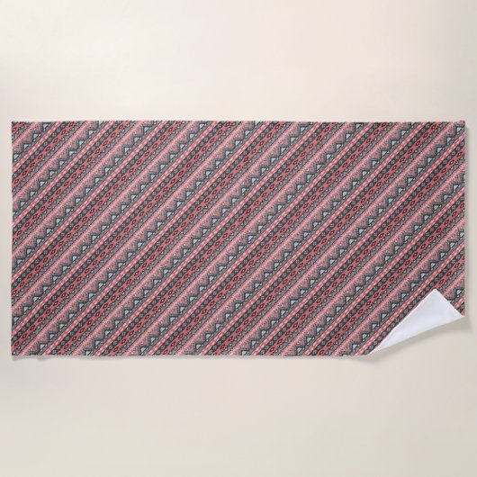 Serviette De Plage Cravate design motif gris pâle (Devant)