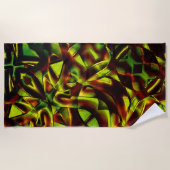 Serviette De Plage Cravates déformés de rubans verts brûlés (Devant)