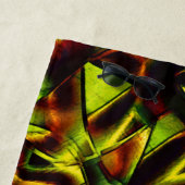 Serviette De Plage Cravates déformés de rubans verts brûlés (En situation)