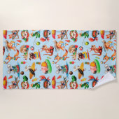 Serviette De Plage Crazy à propos de l'été (Devant)