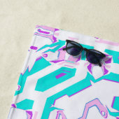 Serviette De Plage crazy fantasy maps white and aqua (En situation)