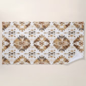 Serviette De Plage Cream Brown Native Tribal (Devant)