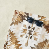 Serviette De Plage Cream Brown Native Tribal (En situation)