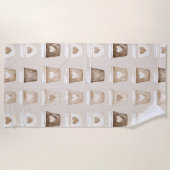 Serviette De Plage Cream Coffee Heart Cups (Devant)