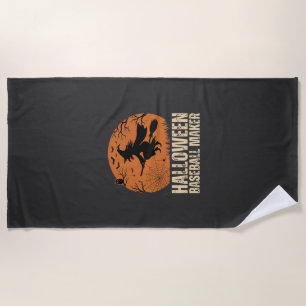 Serviette De Plage Créateur de baseball Halloween Graphique de sorciè