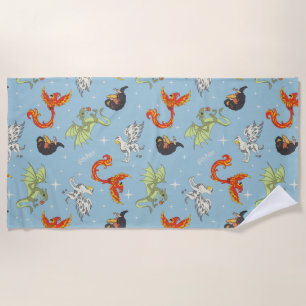 Serviette De Plage Créatures Magiques Motif Vintage