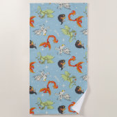 Serviette De Plage Créatures Magiques Motif Vintage (Devant)
