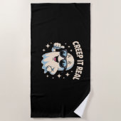Serviette De Plage Creep It Real, mignon fantôme d'Halloween (Devant)