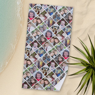 Serviette De Plage Créer un collage de photos personnalisé avec 12 ph