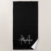 Serviette De Plage Créer Votre Nom Personnalisé Monogramme Calligraph (Devant)
