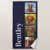 Serviette De Plage Créez votre propre collection de 4 photos de chien (Devant)