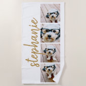 Serviette De Plage Créez votre propre collection de photos 4 Nom de s (Devant)