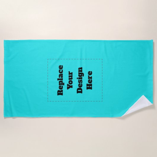 Serviette De Plage Créez votre propre cyan (Devant)