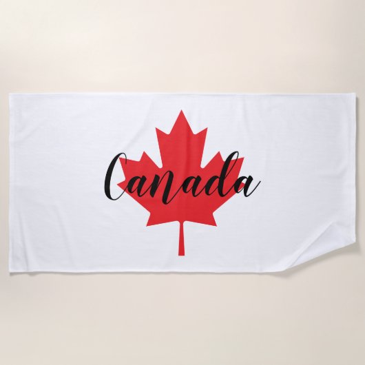 Serviette De Plage Créez votre propre feuille d'érable rouge du Canad (Devant)