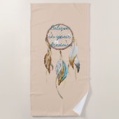Serviette De Plage Crème Brown Turquoise Dream Catcher (Devant)
