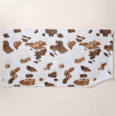 Serviette De Plage Crème Chocolée Brown Vache d'animal Impression (Devant)