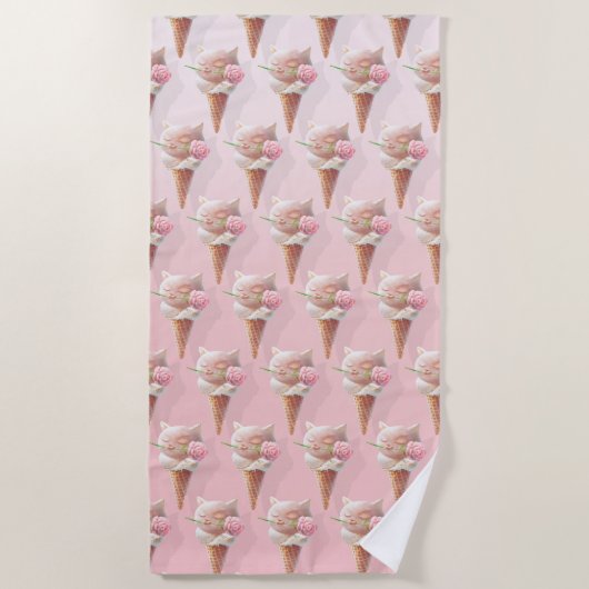 Serviette De Plage Crème de glace Kitty - Rosy & Dreamy (Devant)