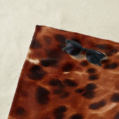 Serviette De Plage Crème de l'Ouest tacheté Brown Noir de cowhide (En situation)