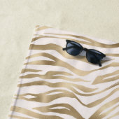 Serviette De Plage Crème d'or Zebra Print   (En situation)